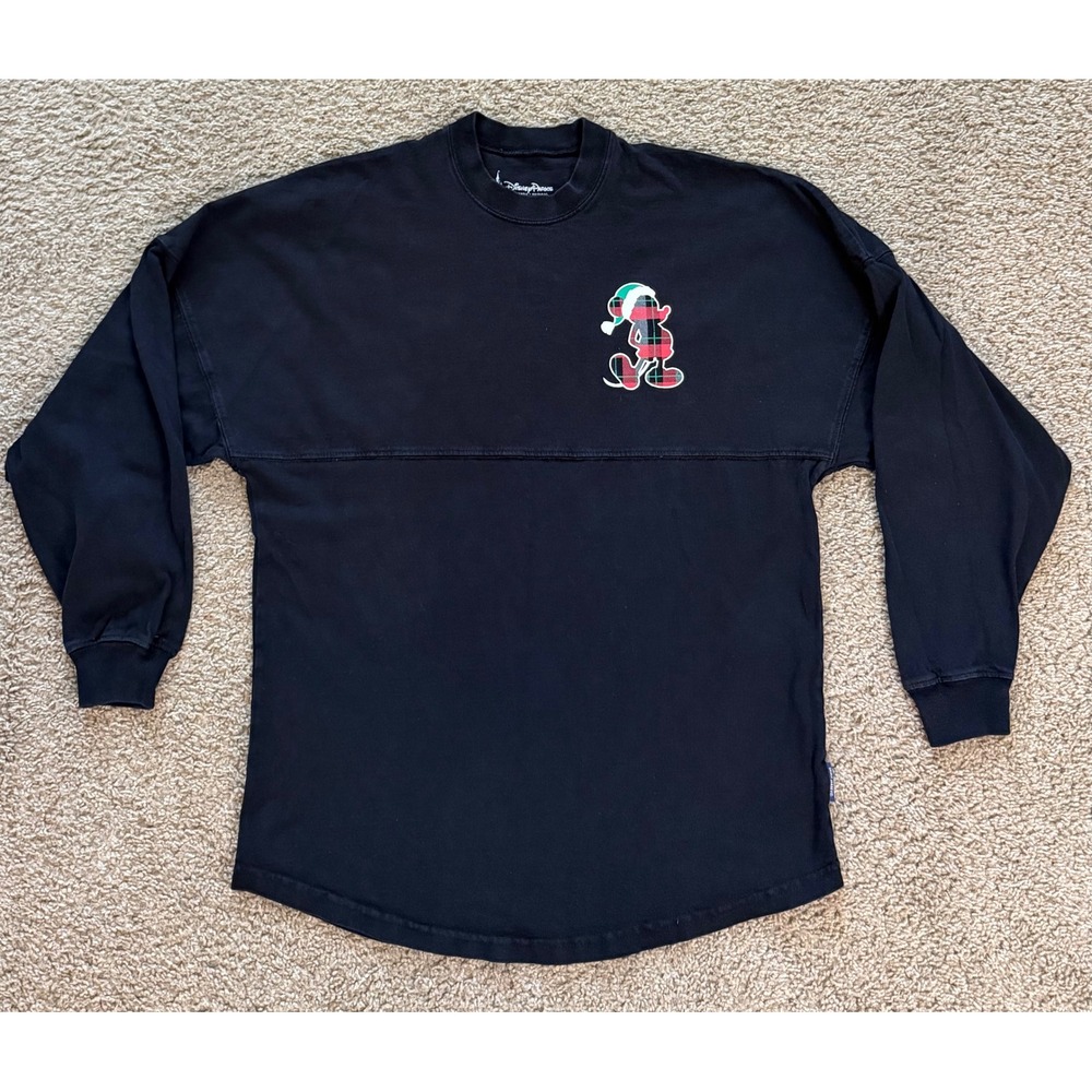 Disney Parks Spirit Jersey Walt Disney World Holiday Mickey Plaid Black XS